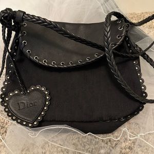 Authentic Christian Dior black boho crossbody